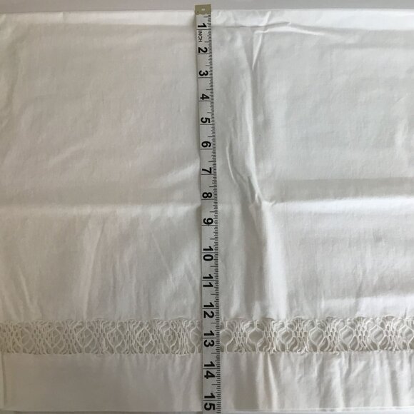 VTG Ivory Muslin Full Sheet 81x108 Hemstitched Pillowcases Cottagecore Farmhouse - Picture 8 of 10